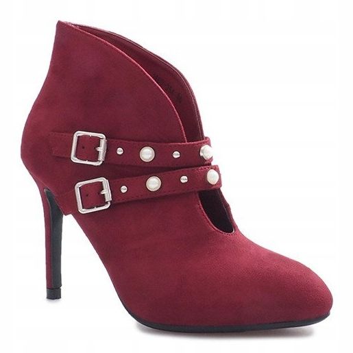 Maroon boots on a Kaia high heel red 2