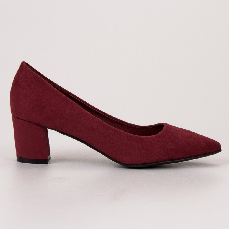 Small Swan Comfortable Suede Pumps red 1