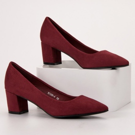 Small Swan Comfortable Suede Pumps red 2