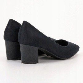 Small Swan Comfortable Suede Pumps black 1
