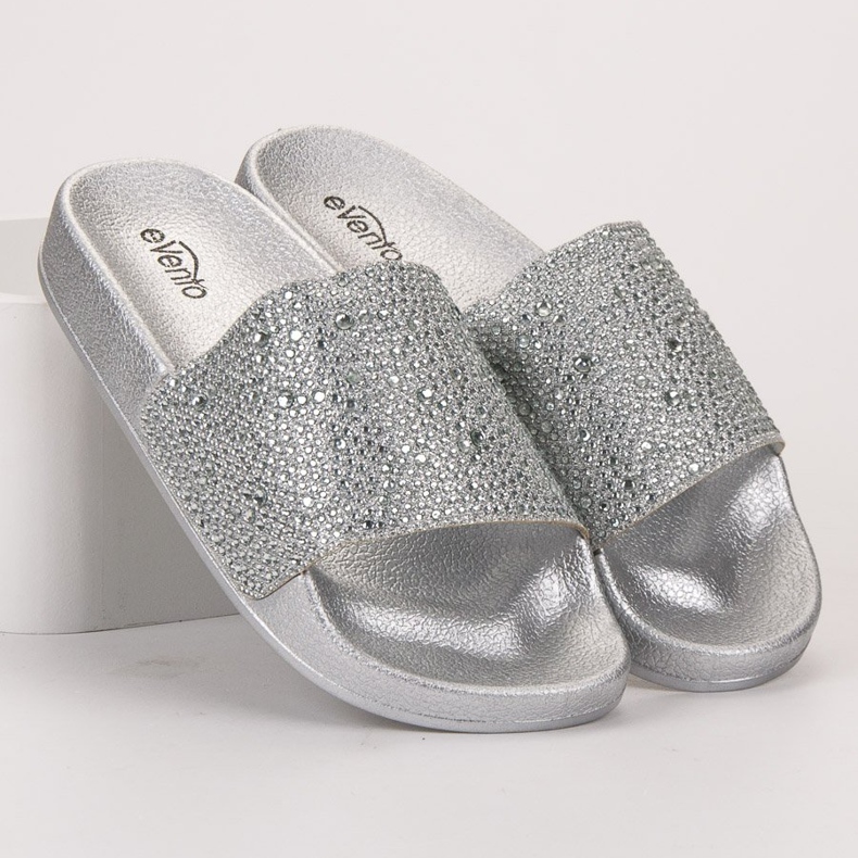 Evento Women's Silver Slippers grey 1