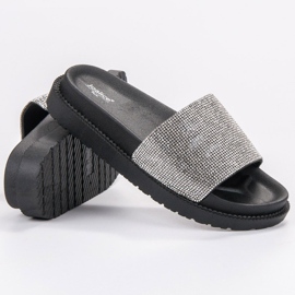 SHELOVET Slippers With Crystals black 1