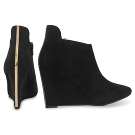 Suede Wedge Pumps TL01-1 Black 1