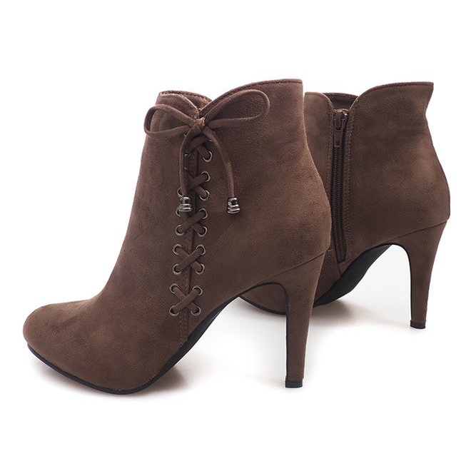 Suede Booties On A Bar 66-98 Khaki green 1
