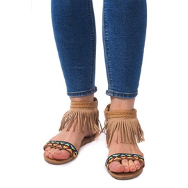 Boho 3-2 Camel Suede Sandals beige 2