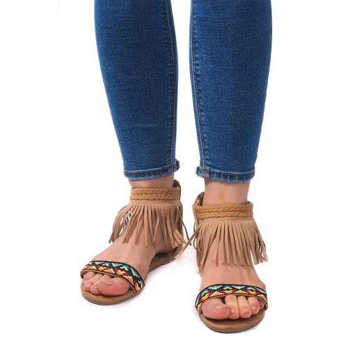 Boho 3-2 Camel Suede Sandals beige 2