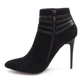 Boots On High Heel Suede YS20-1 Black 1