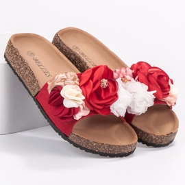 SHELOVET Slippers With Flowers red 1