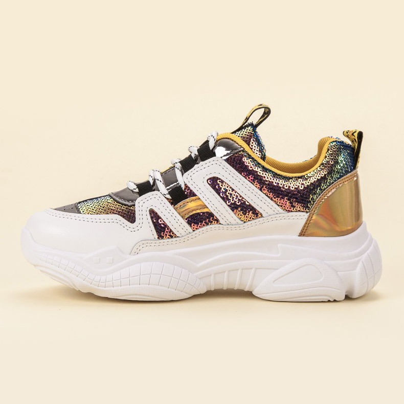 Ax Boxing Sneakers With Sequins grey yellow 1