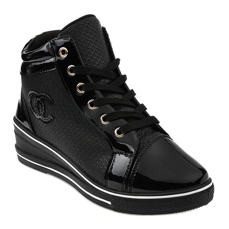 Black stylish sneakers on the R15-2 wedge 1