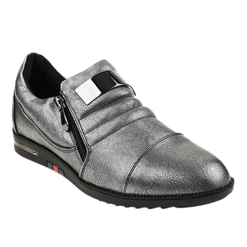 Gray shoes with a zipper H034 grey 1