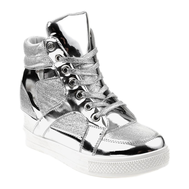 Silver Lacquered Openwork Sneakers L641-3 grey 1