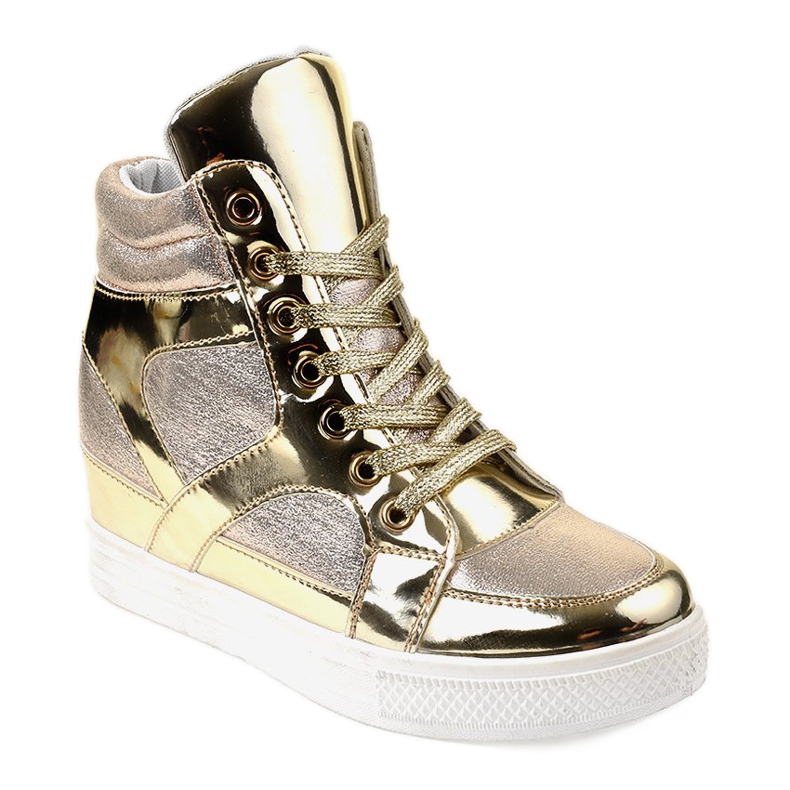 Gold Lacquered Openwork Sneakers L641-2 golden 1