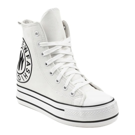 White wedge sneakers W09 1