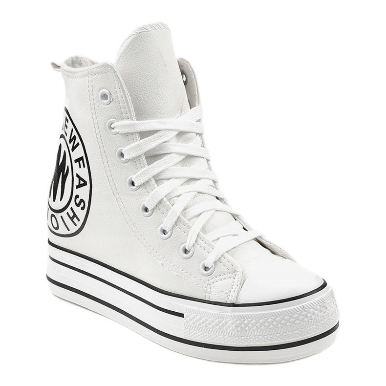 White wedge sneakers W09 1
