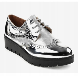 Silver lace-up shoes TL-60 grey 1