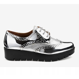 Silver lace-up shoes TL-60 grey 2