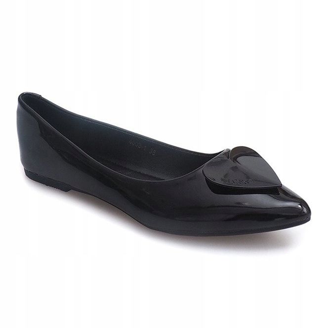 Lacquered Ballerinas With Hearts 4003 Black 1