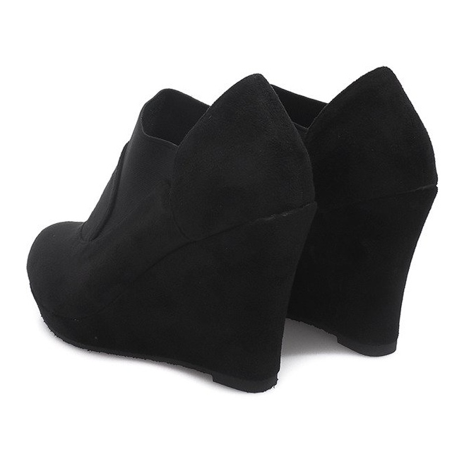 Suede Wedge Boots 6-231 Black 2