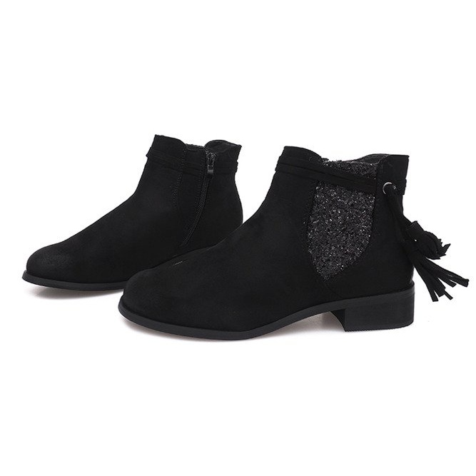 Suede Booties Jodhpur W132 Black 2