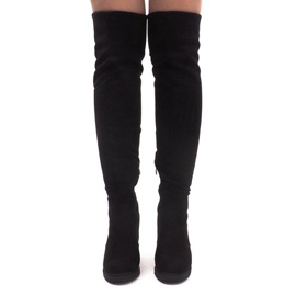 Suede boots on a post SU-2730 Black 2