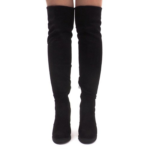 Suede boots on a post SU-2730 Black 2