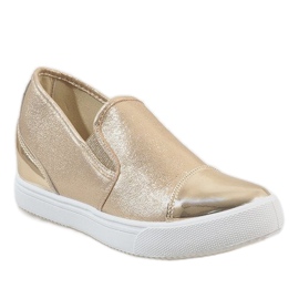 Golden sneakers on the wedge DD436-8 1