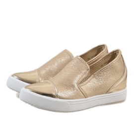 Golden sneakers on the wedge DD436-8 2