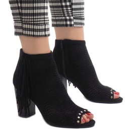 Black openwork boho boots AF-9 1