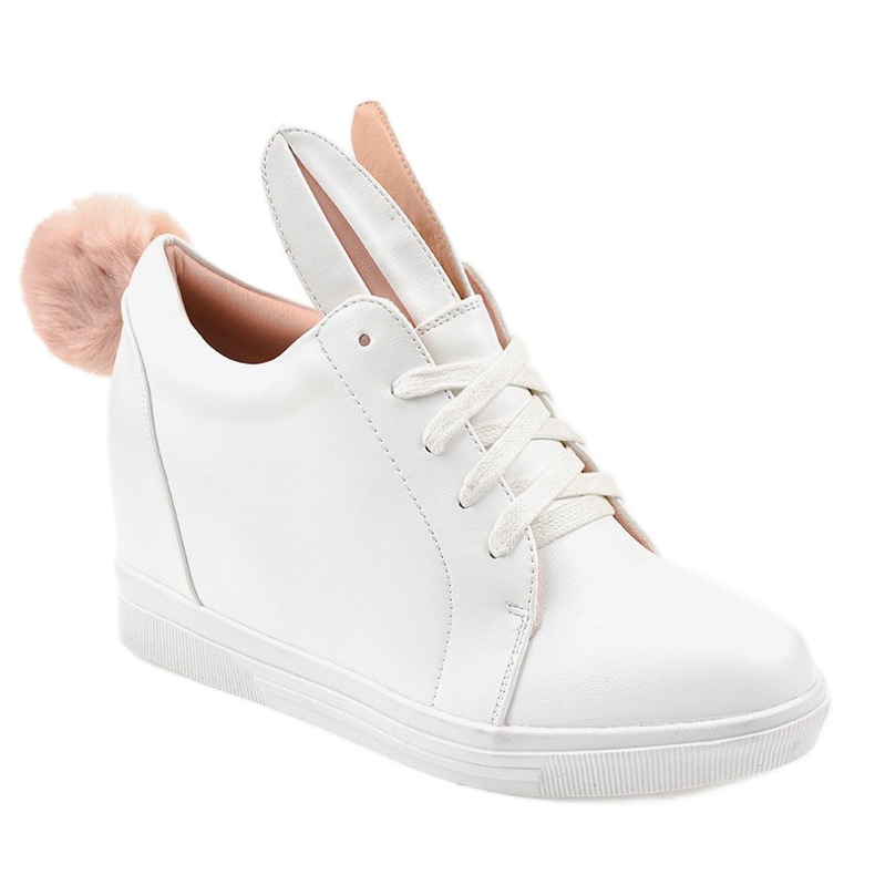 White sneakers on the wedge bunnies H6210A-9 1