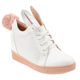 White sneakers on the wedge bunnies H6211-9 1 White sneakers on the wedge bunnies H6211-9 1