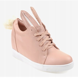 Pink sneakers on the wedge bunnies H6210-11 1