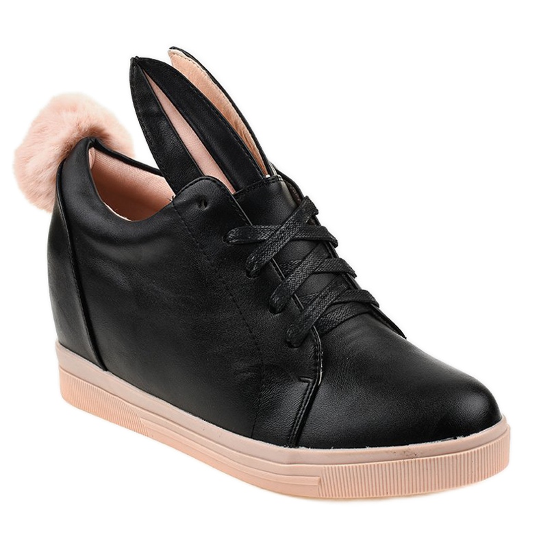Black sneakers on the wedge bunnies H6210 1