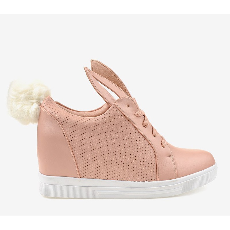 Pink sneakers on the wedge bunnies H6211-11 2