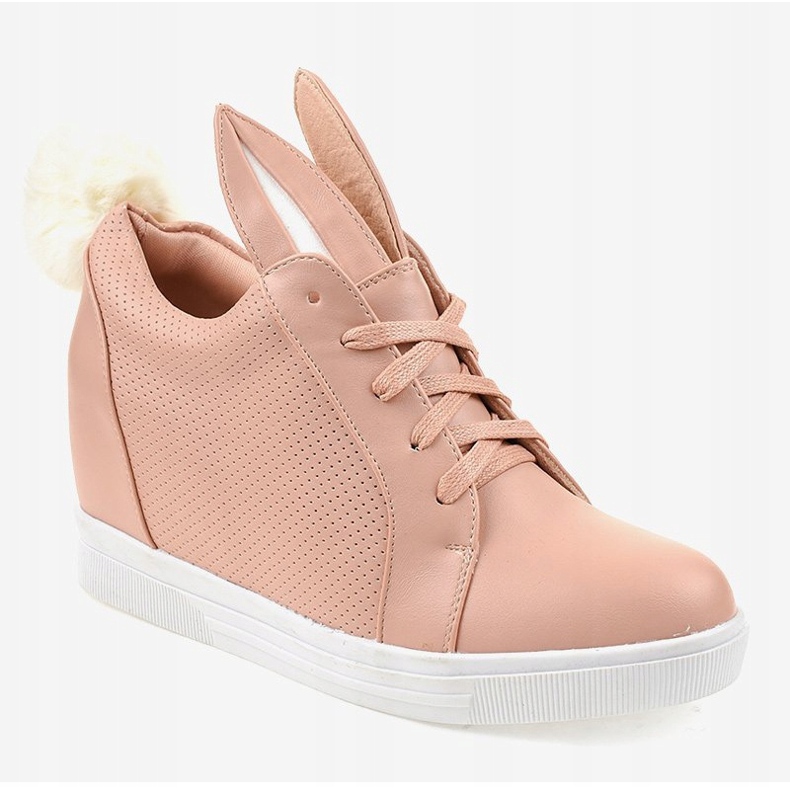 Pink sneakers on the wedge bunnies H6211-11 1