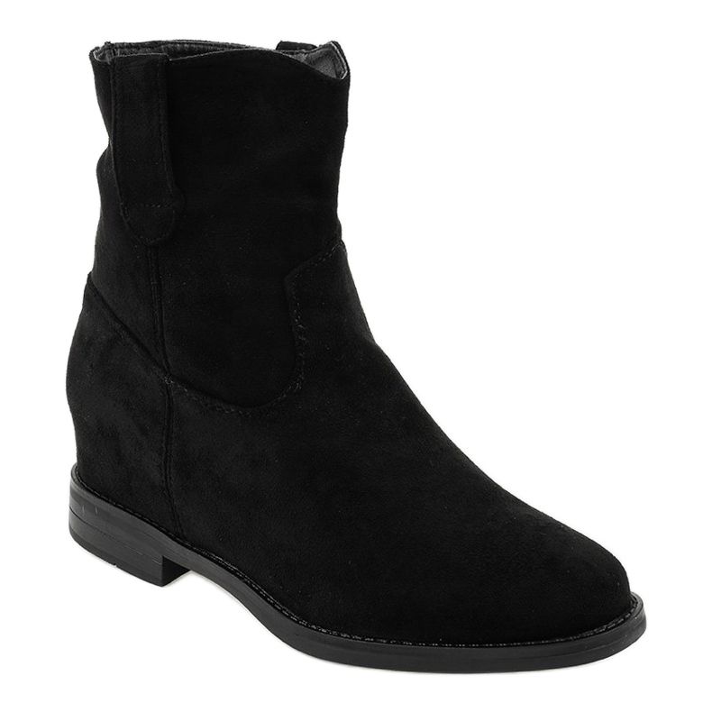 Black suede slip-on boots NC837 1