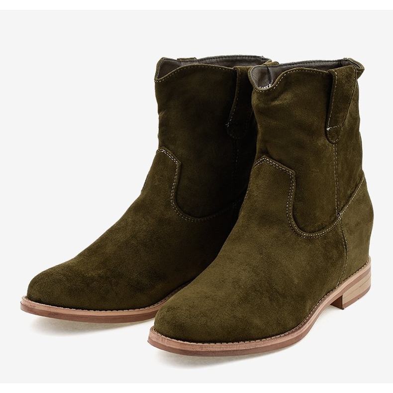 NC837 green suede slip-on boots 2