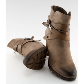 Brown high-heeled boots 8287 Khaki 1