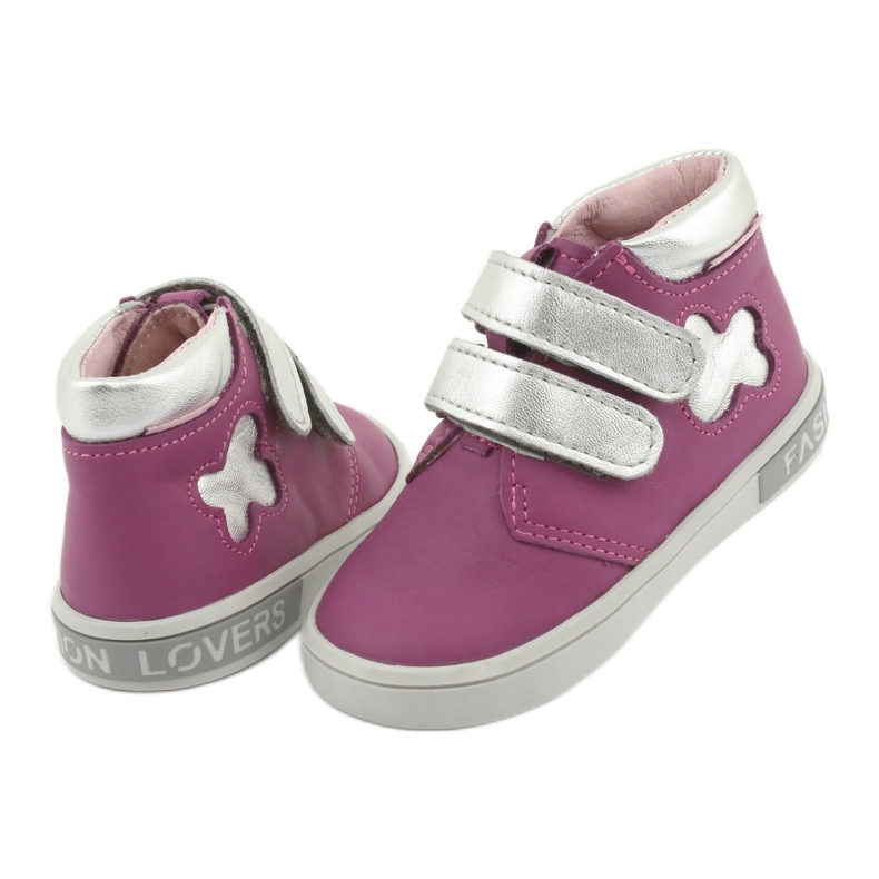 Mazurek Velcro ankle boots pink grey 4