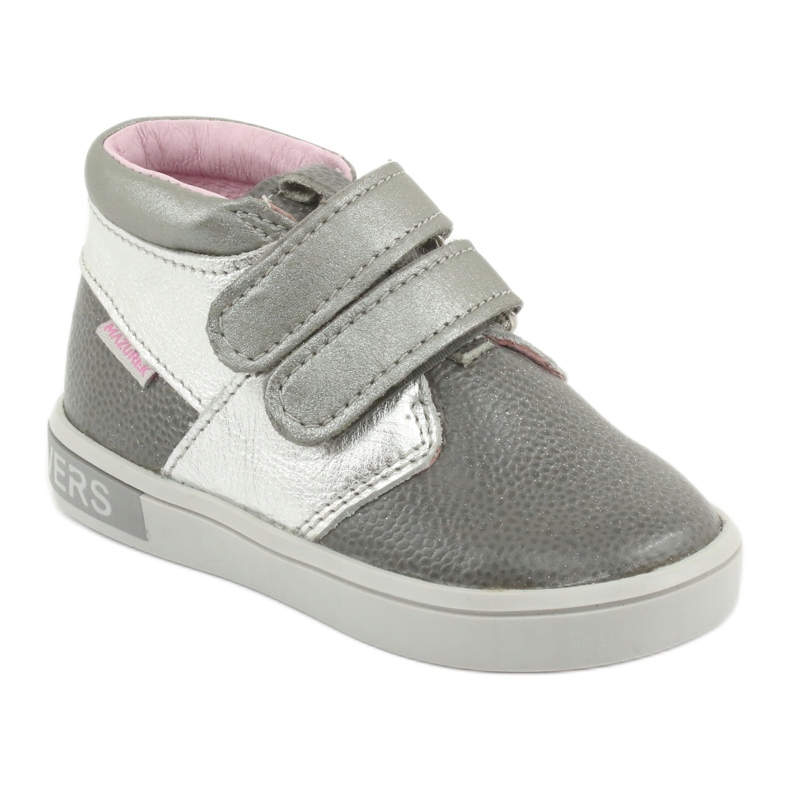 Mazurek Leather Velcro shoes 1355 gray/silver grey 1