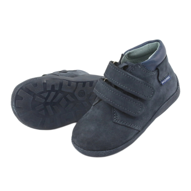 Mazurek leather boys boys with Velcro 341 navy blue 5