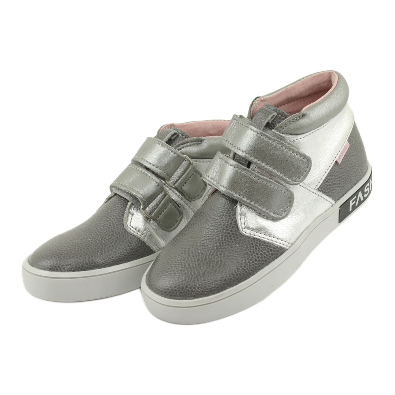 Mazurek Leather children's shoes for Velcro 1356 gray/silver grey 3 Mazurek Leather children's shoes for Velcro 1356 gray/silver grey 3