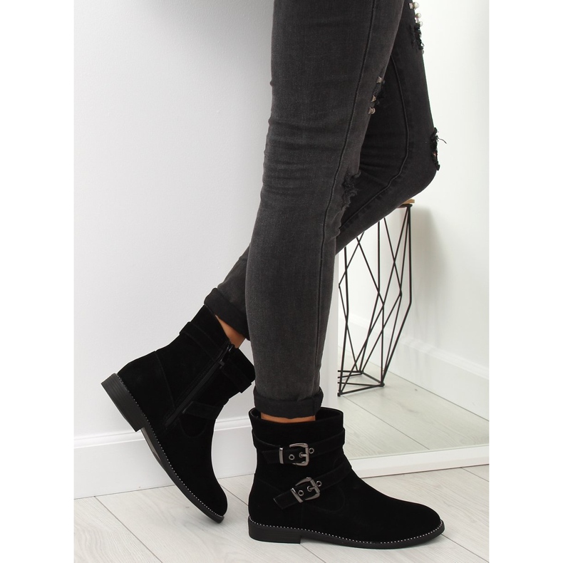 Black flat boots MB188-266 Black 1