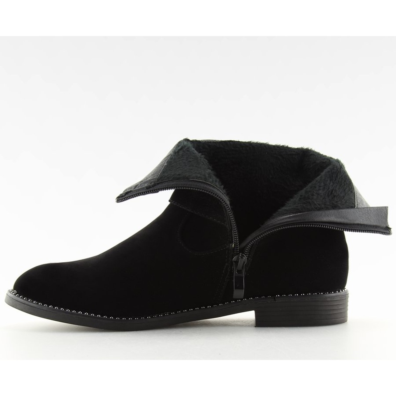 Black flat boots MB188-266 Black 2