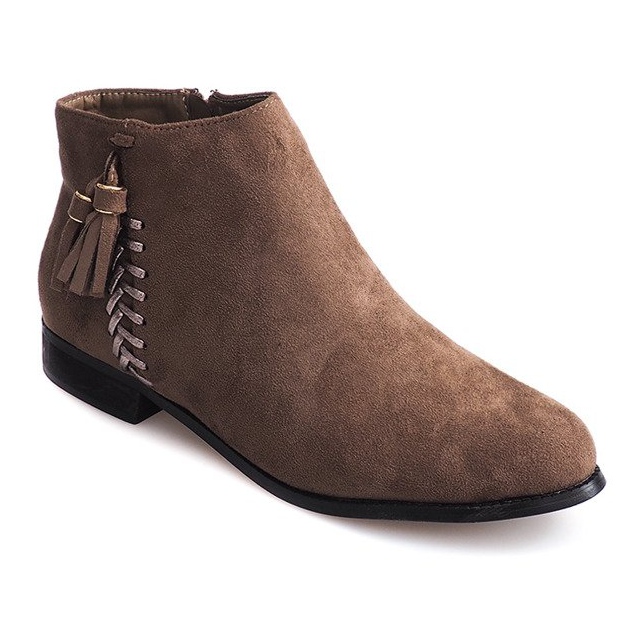 Boho 99-8 Taupe suede booties multicolored 2