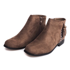 Boho 99-8 Taupe suede booties multicolored 1