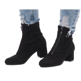 Suede boots with FOZ-01 zipper black 1