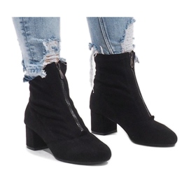 Suede boots with FOZ-01 zipper black 2