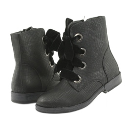 Black laced boots HFN-5505 Black 3
