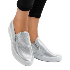 Silver wedge sneakers DD466-2 grey 1